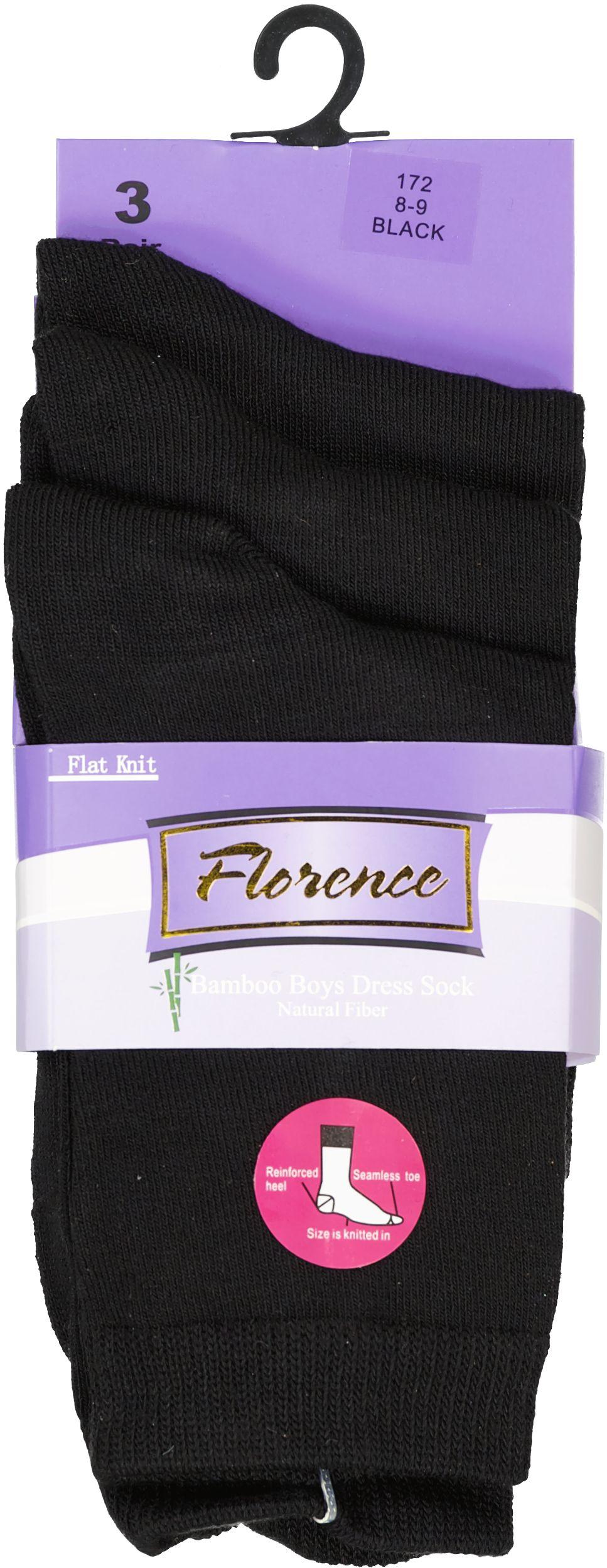 Florence Boys Bamboo Flat Knit Dress Socks 3 Pack - 172 Florence Boys Bamboo Flat Knit Dress Socks 3 Pack - 172