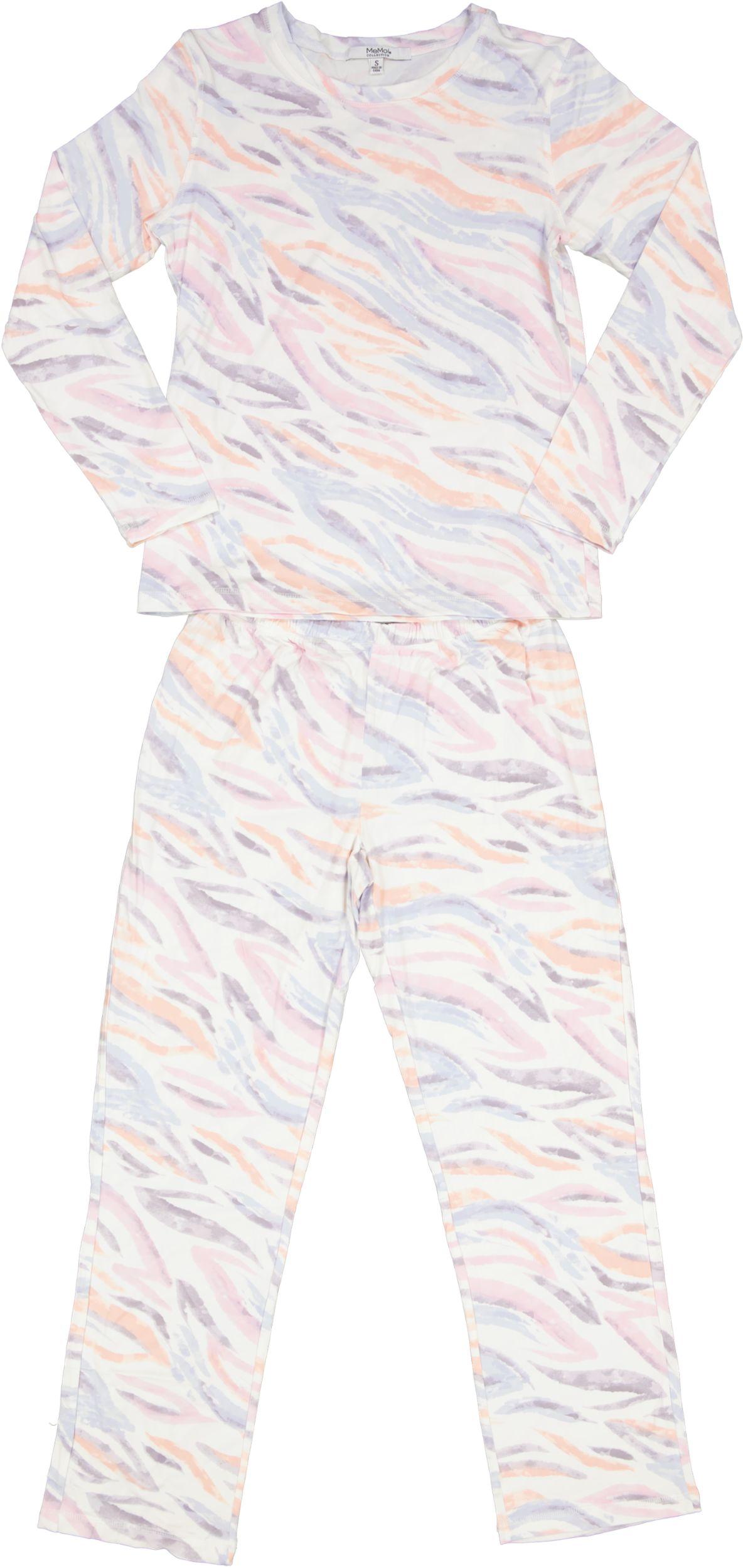 Memoi Teens/Womens Pastel Zebra 2 Piece Pajama Set - CPJ07035 Memoi Teens/Womens Pastel Zebra 2 Piece Pajama Set - CPJ07035