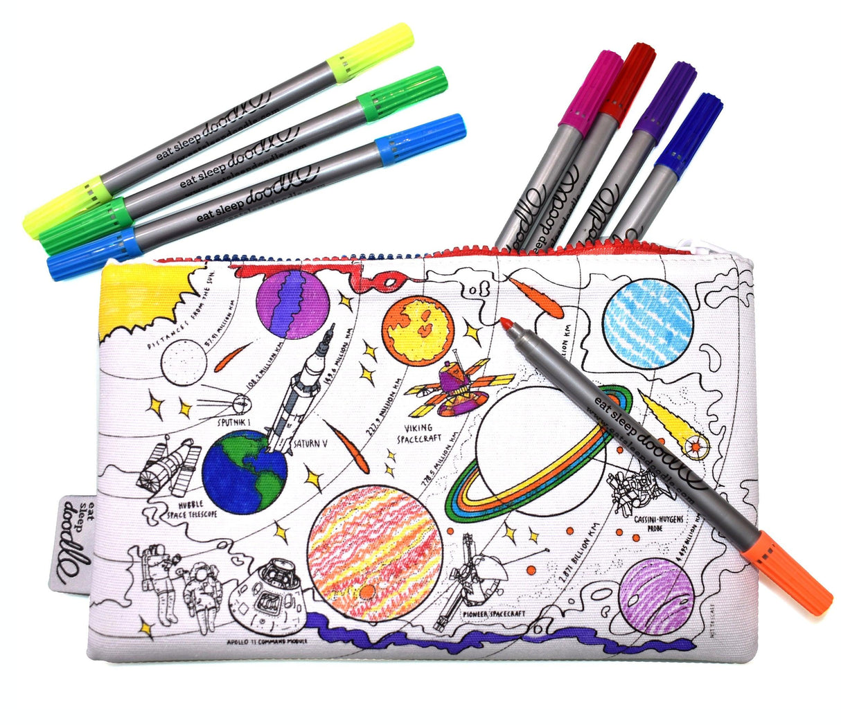 Eat Sleep Doodle Space Explorer Pencil Case & Marker Set - SPPEN Eat Sleep Doodle Space Explorer Pencil Case & Marker Set - SPPEN