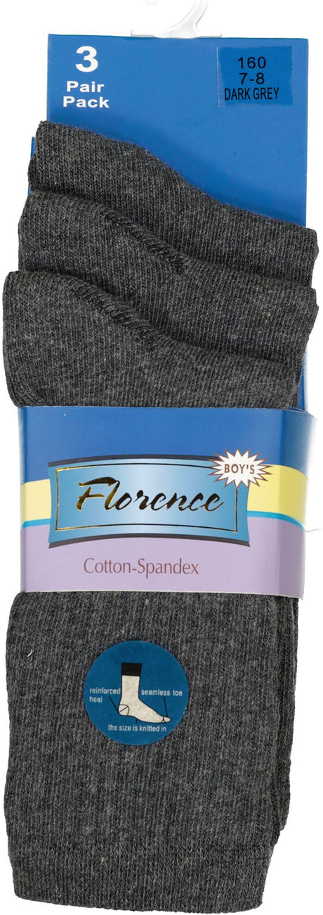 Florence Boys Cotton Blend Rib Socks 3 Pack - 160