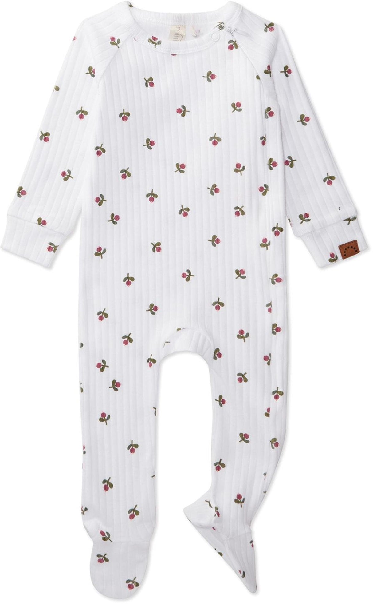 MiniMoi by Memoi Baby Girls Cotton Rib Flower Bud 3 Pc Footie Set - IND08691 MiniMoi by Memoi Baby Girls Cotton Rib Flower Bud 3 Pc Footie Set - IND08691