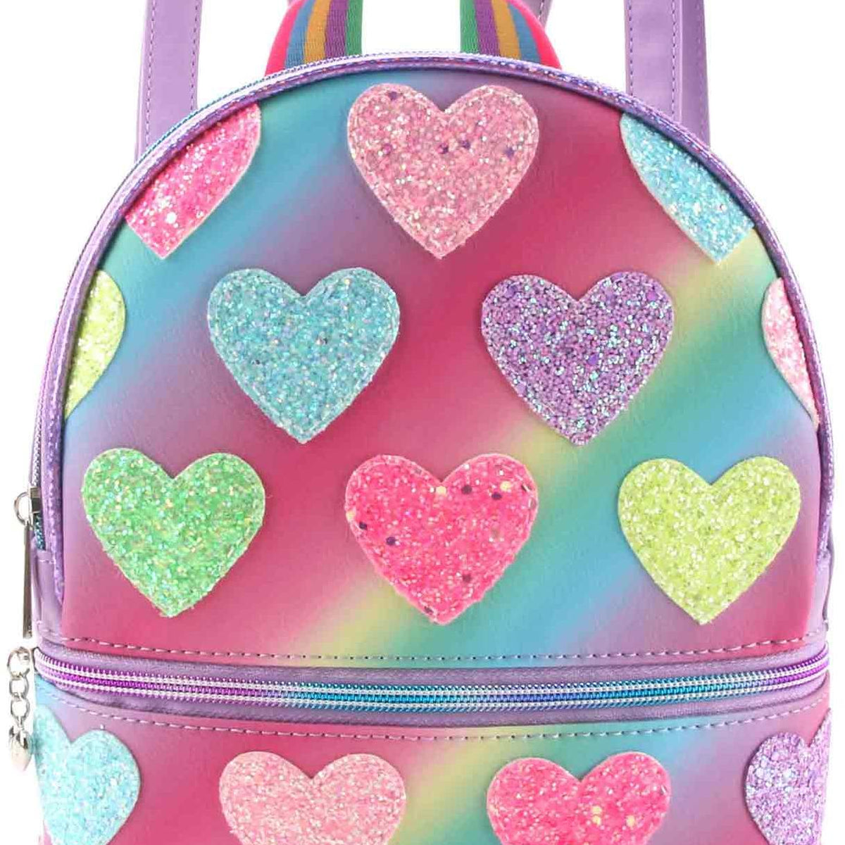 flame heart mini backpack OMG Ombre Heart Patched Quilted Mini Backpack
