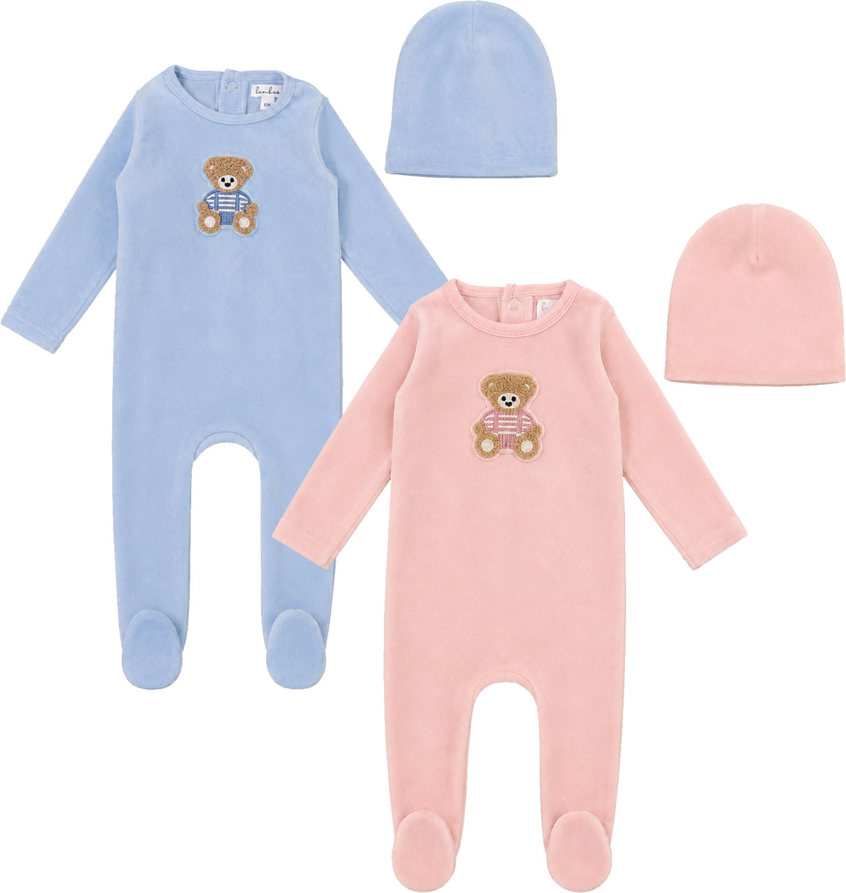 Bonbee Baby Boys Girls Teddy Bear Velour Footie - BWLV26007F Bonbee Baby Boys Girls Teddy Bear Velour Footie - BWLV26007F