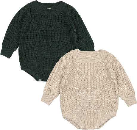 Analogie by Lil Legs Shabbos Collection Baby Toddler Boys Chunky Knit Romper