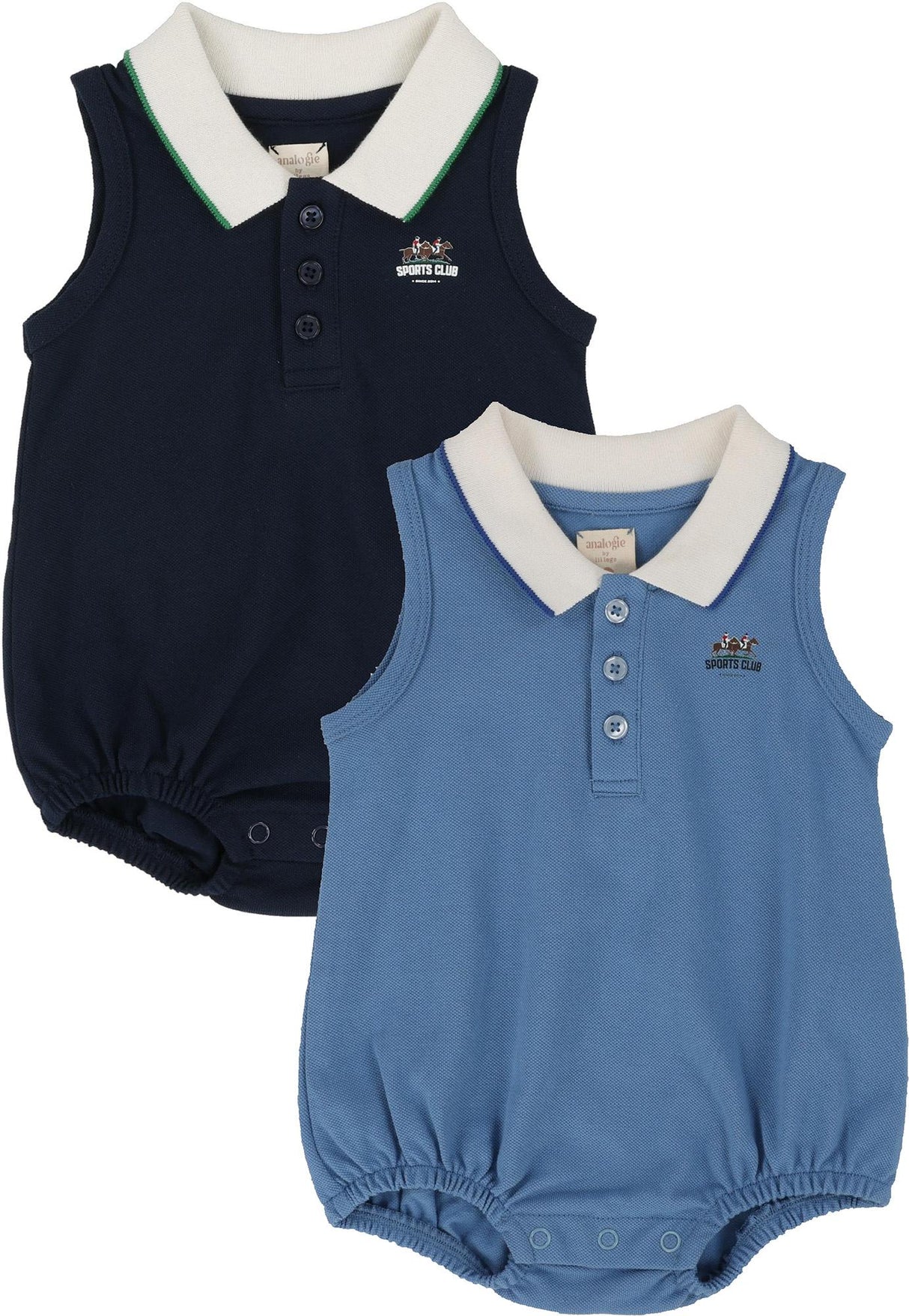 Analogie by Lil Legs Sport Collection Baby Toddler Boys Sleeveless Polo Romper - SCSPR Analogie by Lil Legs Sport Collection Baby Toddler Boys Sleeveless Polo Romper - SCSPR