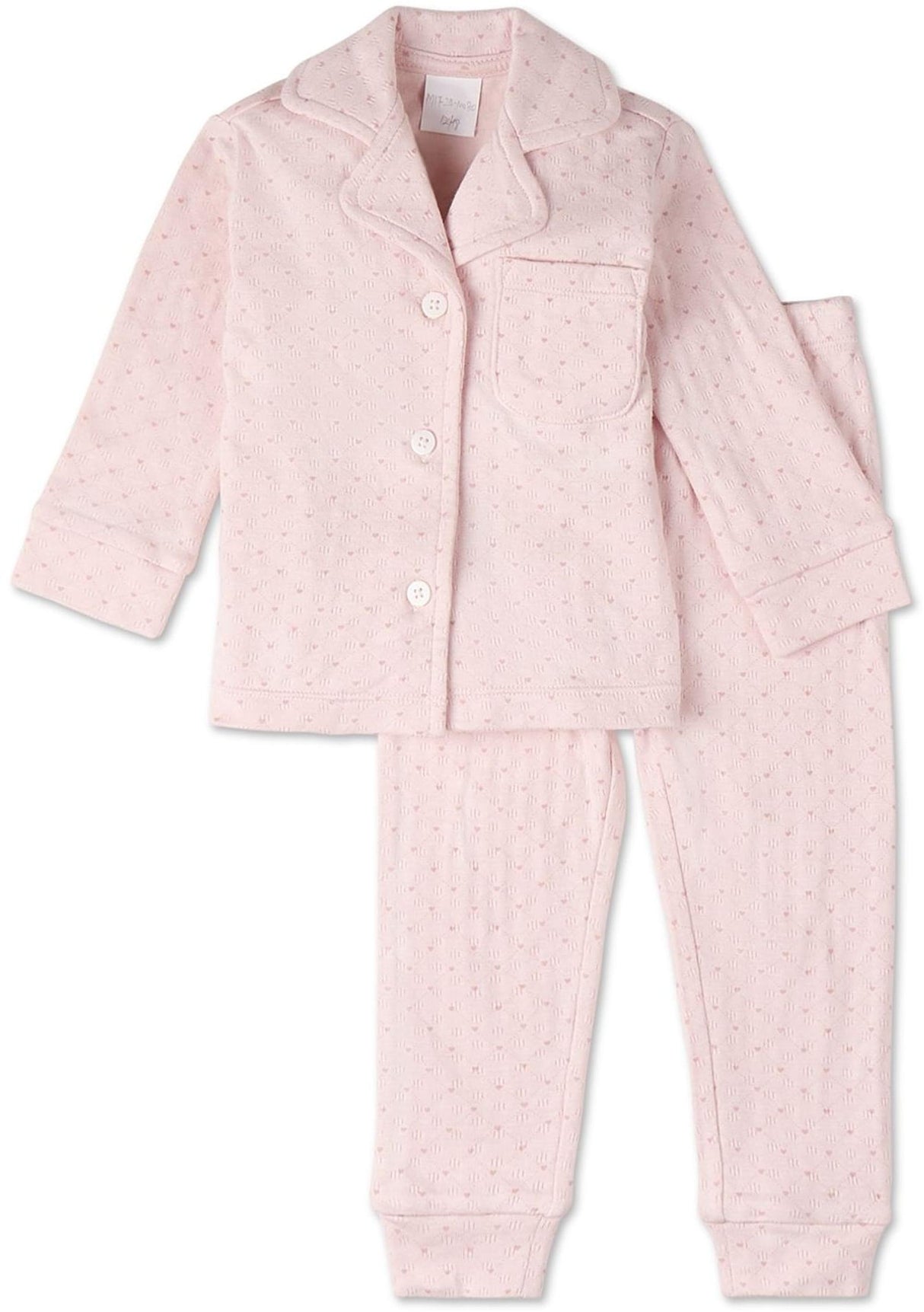 MiniMoi by Memoi Girls Little Hearts Pointelle Cotton Pajamas - IBJ09285 MiniMoi by Memoi Girls Little Hearts Pointelle Cotton Pajamas - IBJ09285