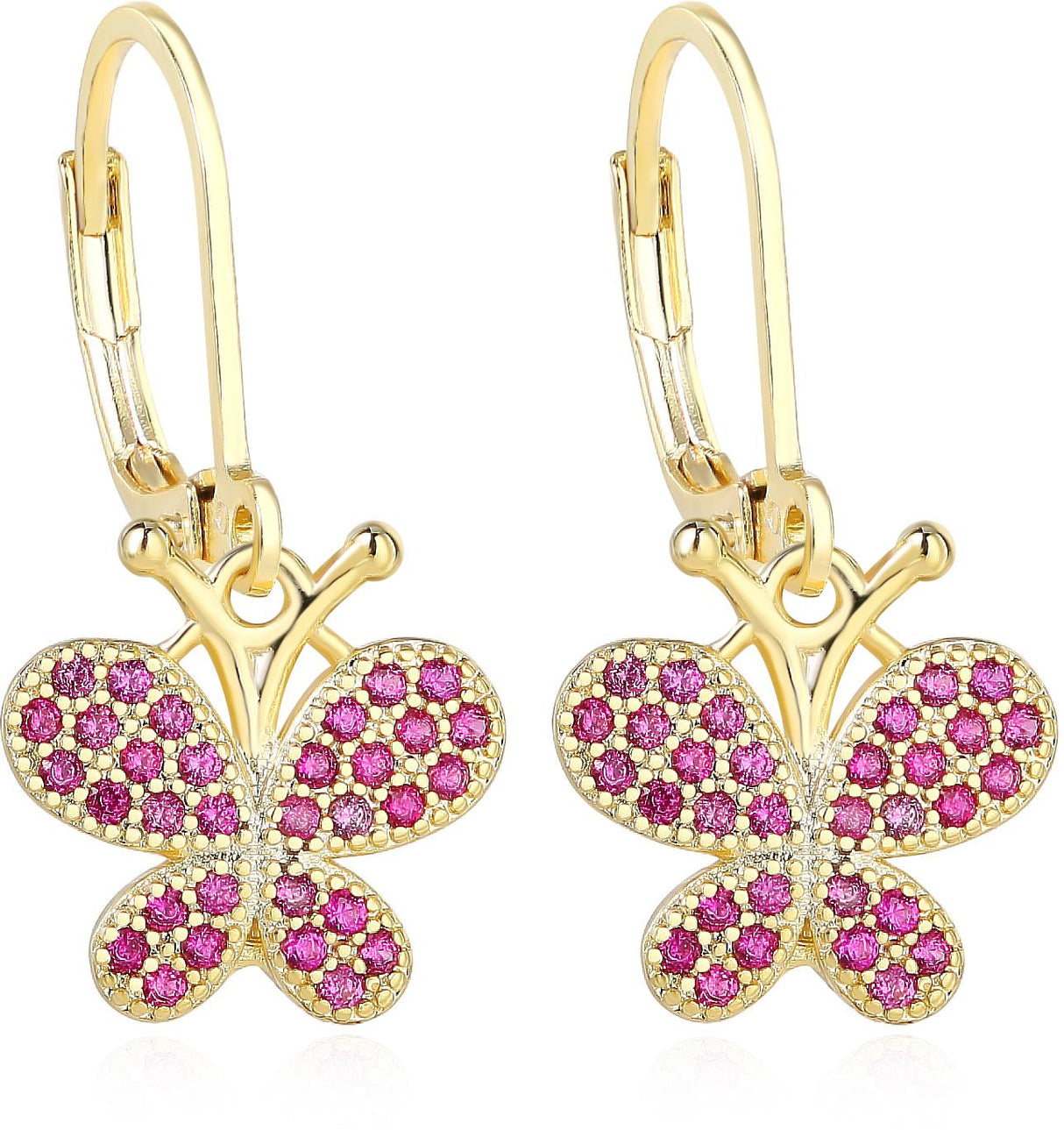 Tiny Gem Girls Butterfly Leverback Earring - TG5001 Tiny Gem Girls Butterfly Leverback Earring - TG5001