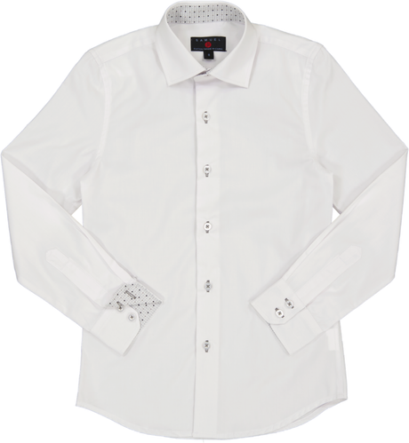 Samuel Jr Boys Long Sleeve Dress Shirt with Contrast - Spring 2024