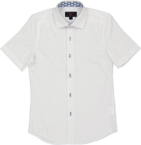 Samuel Jr Boys Short Sleeve Dress Shirt with Contrast - Spring 2024
