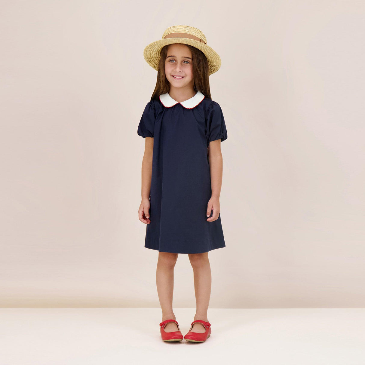 Analogie by Lil Legs Popelin Collection Girls Puff Sleeve Short Sleeve Dress - PPSDS Analogie by Lil Legs Popelin Collection Girls Puff Sleeve Short Sleeve Dress - PPSDS