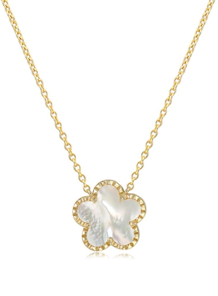 Tiny Gem Pearl Flower Necklace - TG2016 Tiny Gem Pearl Flower Necklace - TG2016