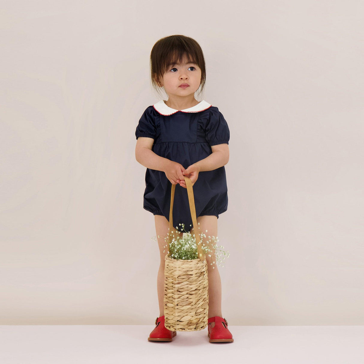 Analogie by Lil Legs Popelin Collection Baby Toddler Girls Popelin Peter Pan Romper - PPPR Analogie by Lil Legs Popelin Collection Baby Toddler Girls Popelin Peter Pan Romper - PPPR