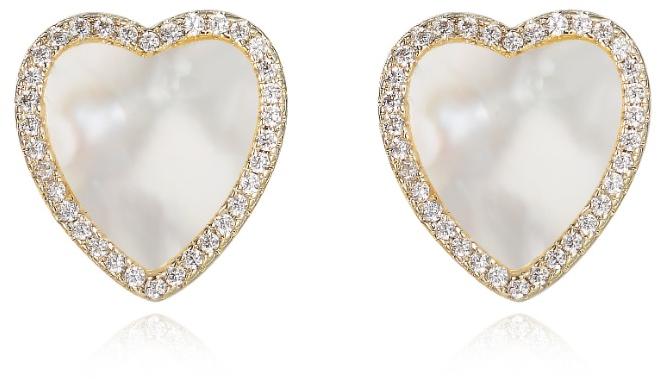 Tiny Gem Girls Pearl Heart Stud Earring - TG7011 Tiny Gem Girls Pearl Heart Stud Earring - TG7011