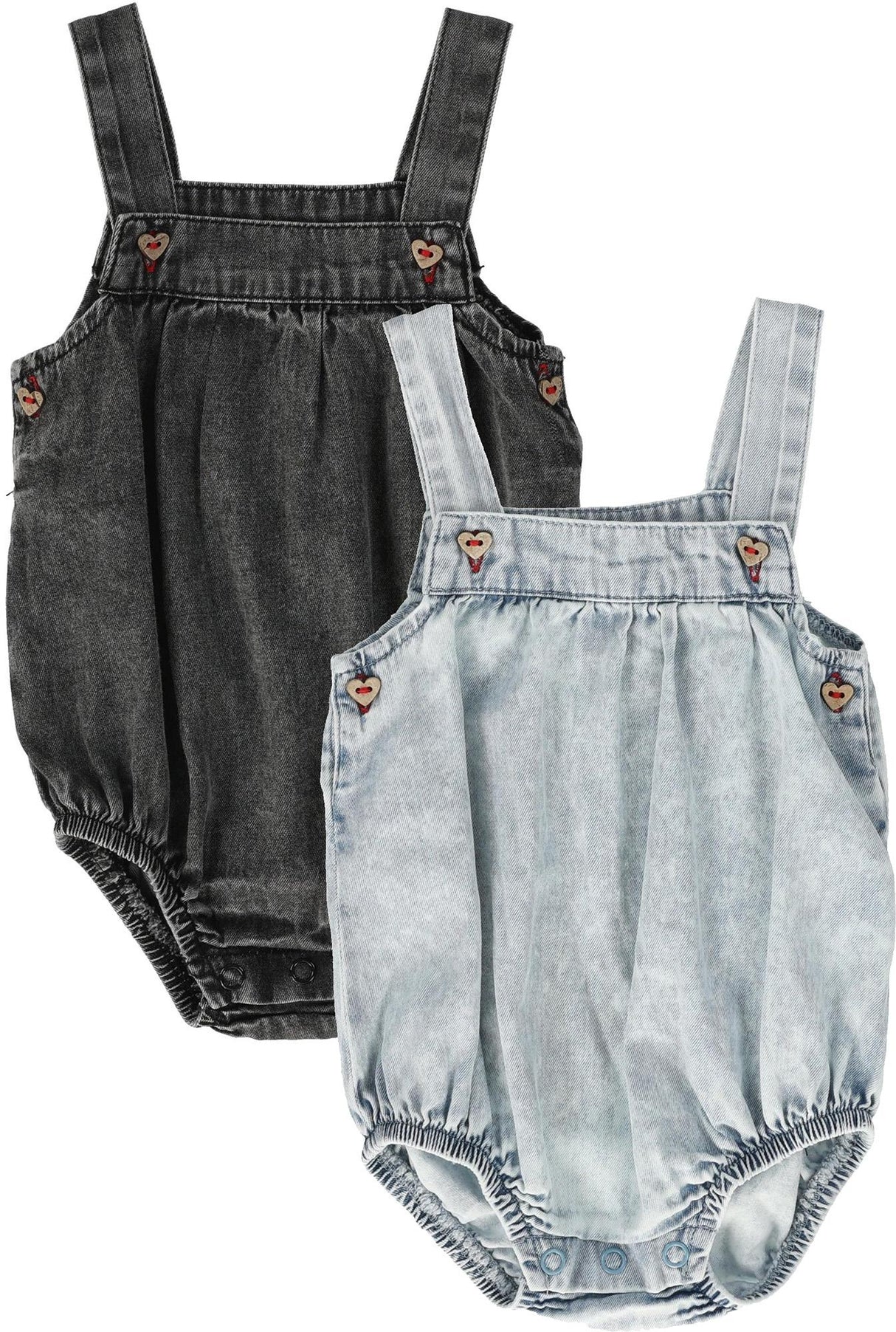 Analogie by Lil Legs Stonewash Collection Baby Toddler Girls Romper - SWGR Analogie by Lil Legs Stonewash Collection Baby Toddler Girls Romper - SWGR