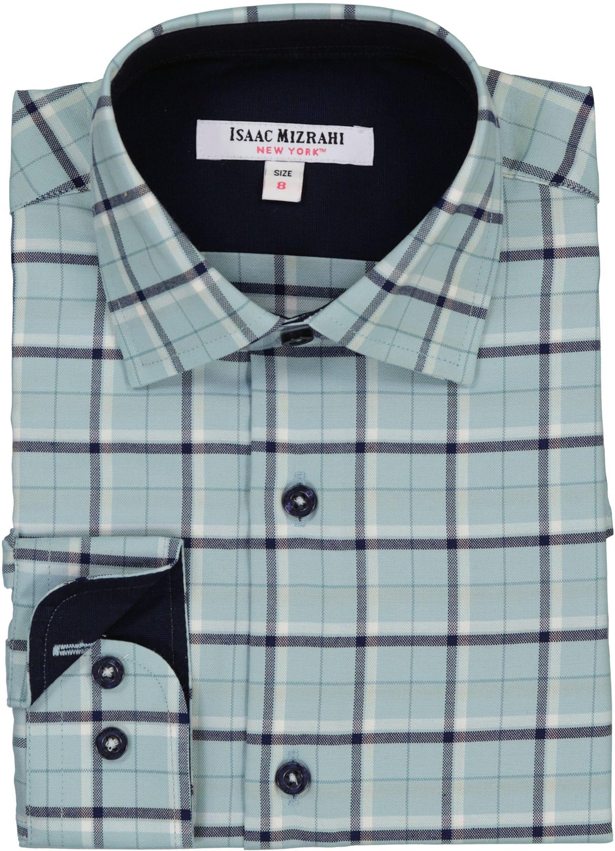 Isaac Mizrahi Boys Long Sleeve Dress Shirt - SH9761 Isaac Mizrahi Boys Long Sleeve Dress Shirt - SH9761