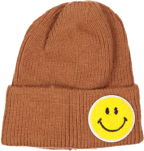 ShirtStop Smiley Patch Ribbed Knit Hat - 60165