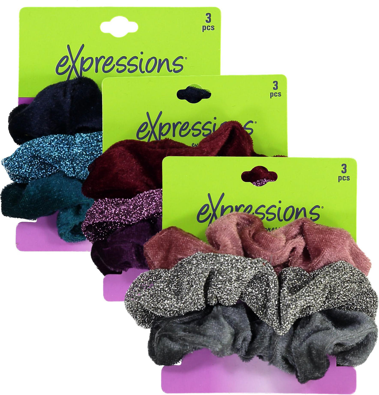 Expressions Velvet Scrunchy 3 Pack - TST1065 Expressions Velvet Scrunchy 3 Pack - TST1065