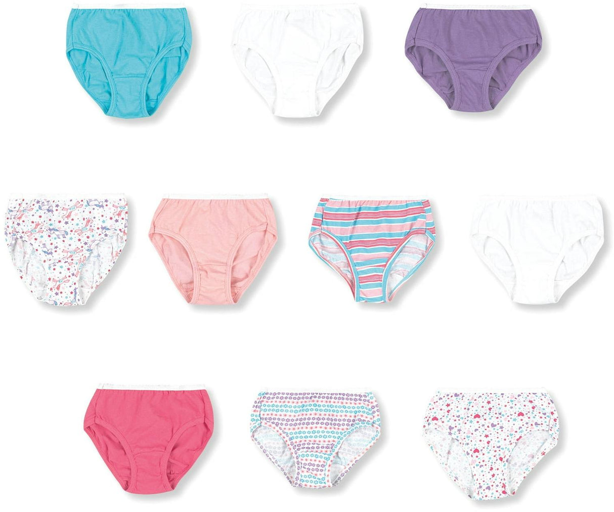 Hanes Toddler Girls Briefs Assorted 10 Pack - TP10AS Hanes Toddler Girls Briefs Assorted 10 Pack - TP10AS