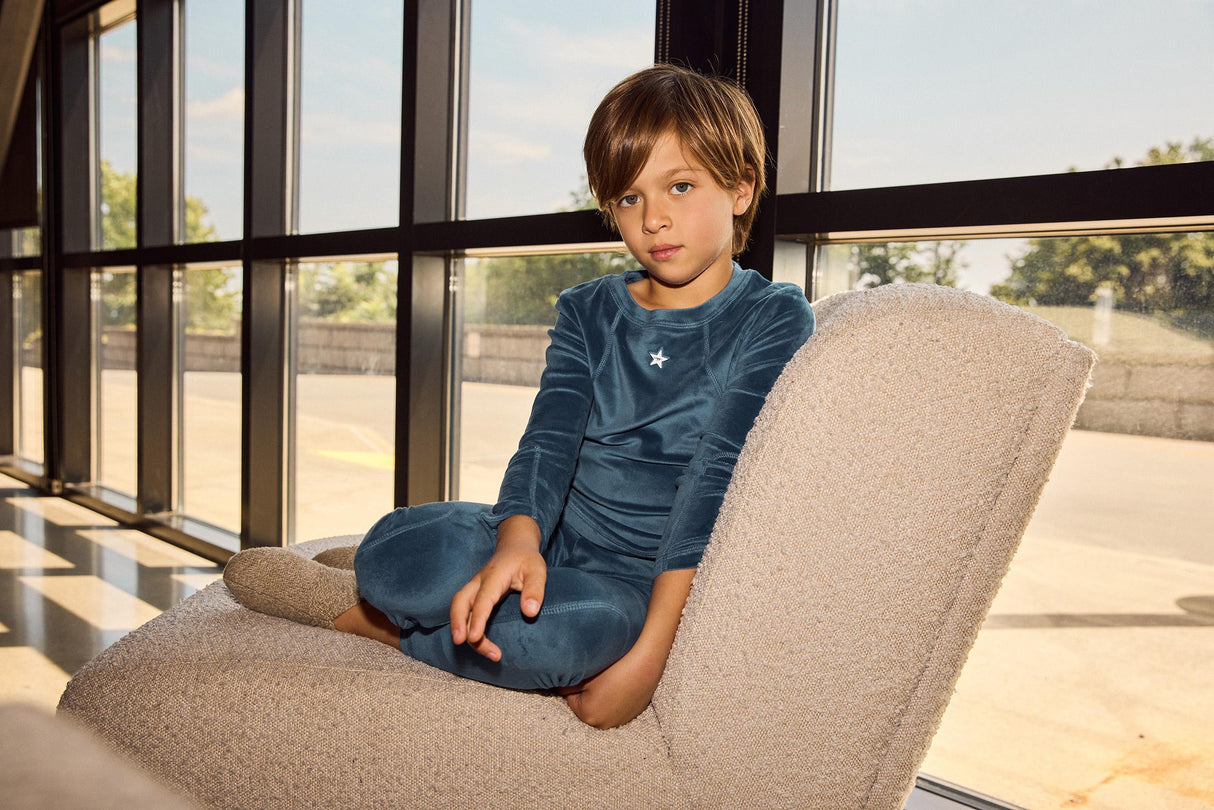 Noggi Boys Girls Seams Velour Pajamas - 217015 Noggi Boys Girls Seams Velour Pajamas - 217015