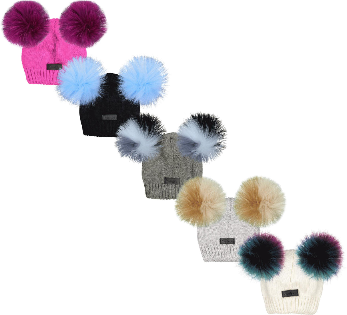 Maniere Unisex Baby Wool Blend Knit Hat with Double Snap for Pompoms Maniere Unisex Baby Wool Blend Knit Hat with Double Snap for Pompoms