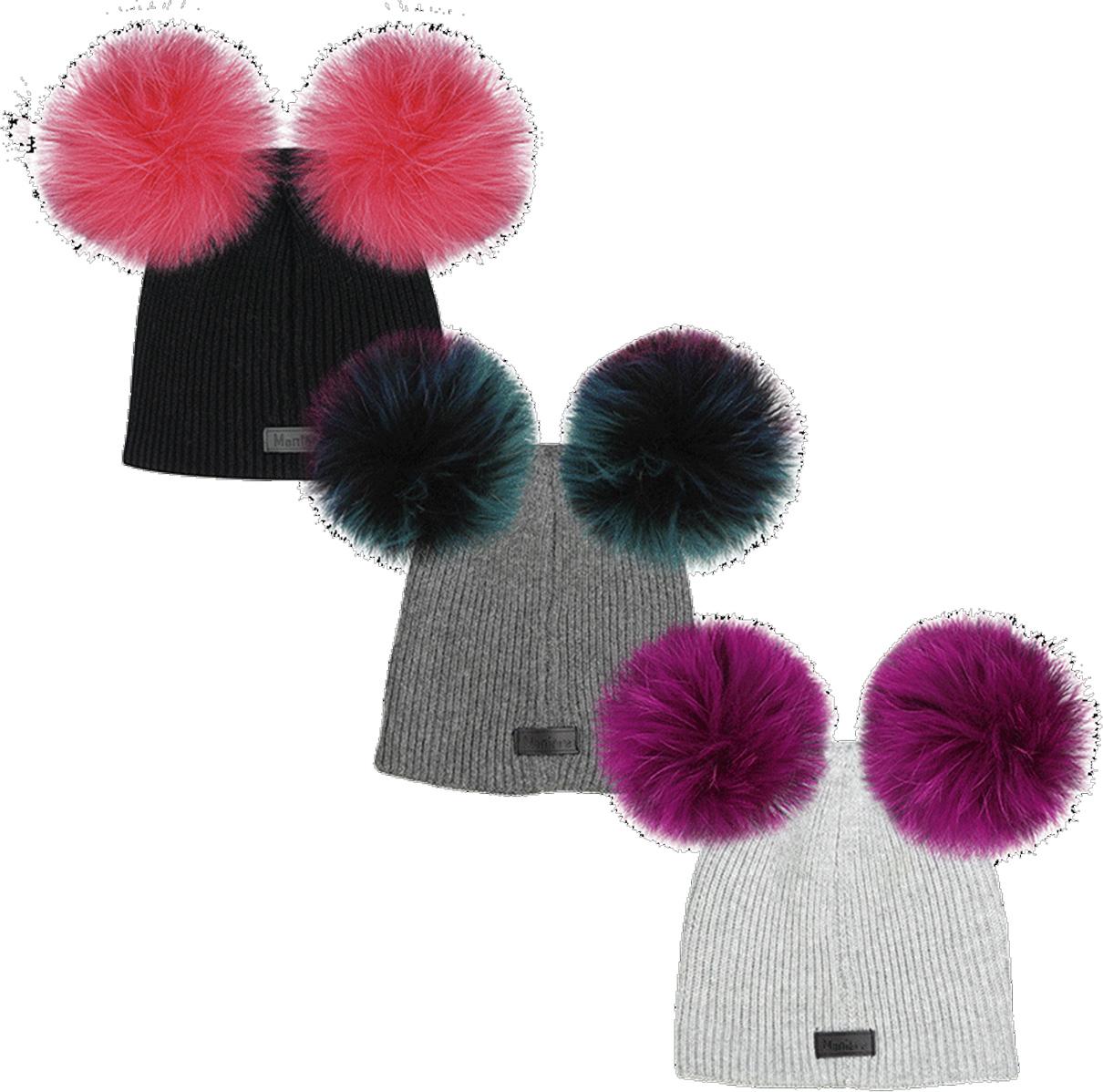 Maniere Unisex Child Wool Blend Knit Beanie Hat With Double Snap for Pompoms - DRF18BL Maniere Unisex Child Wool Blend Knit Beanie Hat With Double Snap for Pompoms - DRF18BL