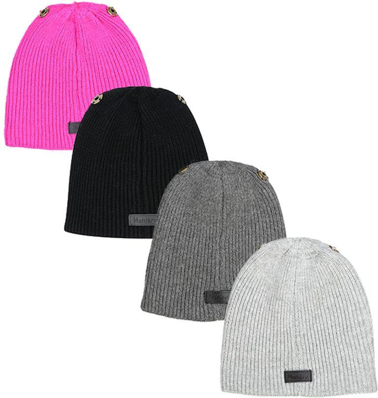 Maniere Unisex Child Wool Blend Knit Beanie Hat With Double Snap for Pompoms - DRF18BL Maniere Unisex Child Wool Blend Knit Beanie Hat With Double Snap for Pompoms - DRF18BL