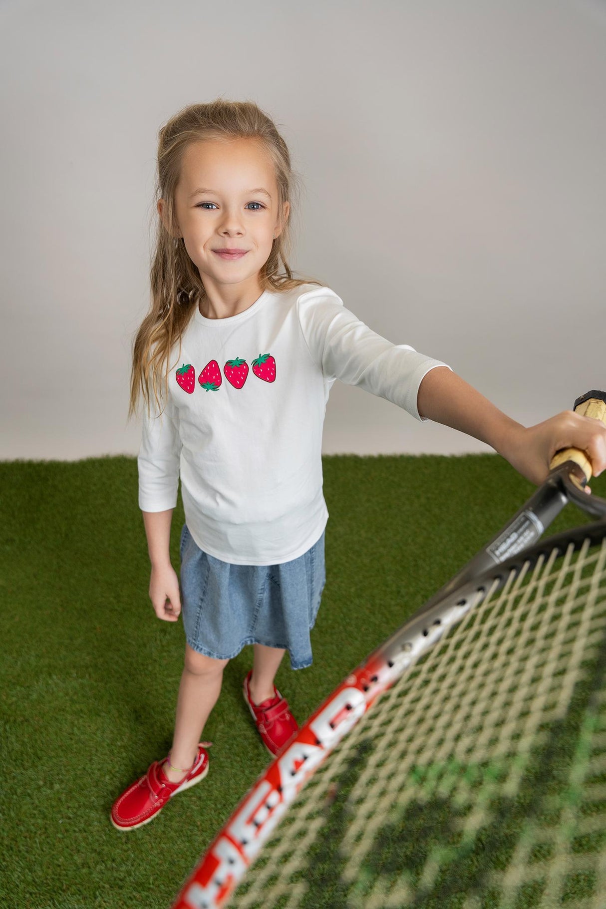 Puddles Girls Strawberry Print 3/4 Sleeve T-shirt - SB5CY2571TG Puddles Girls Strawberry Print 3/4 Sleeve T-shirt - SB5CY2571TG