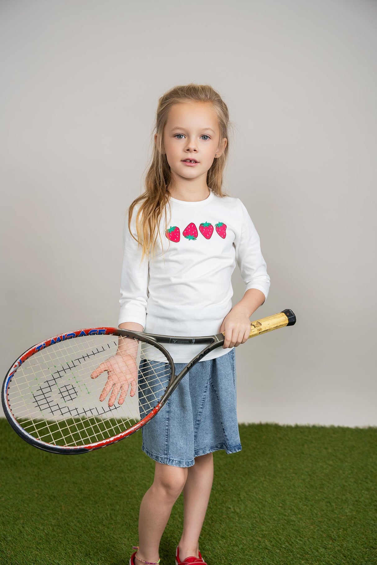 Puddles Girls Strawberry Print 3/4 Sleeve T-shirt - SB5CY2571TG Puddles Girls Strawberry Print 3/4 Sleeve T-shirt - SB5CY2571TG