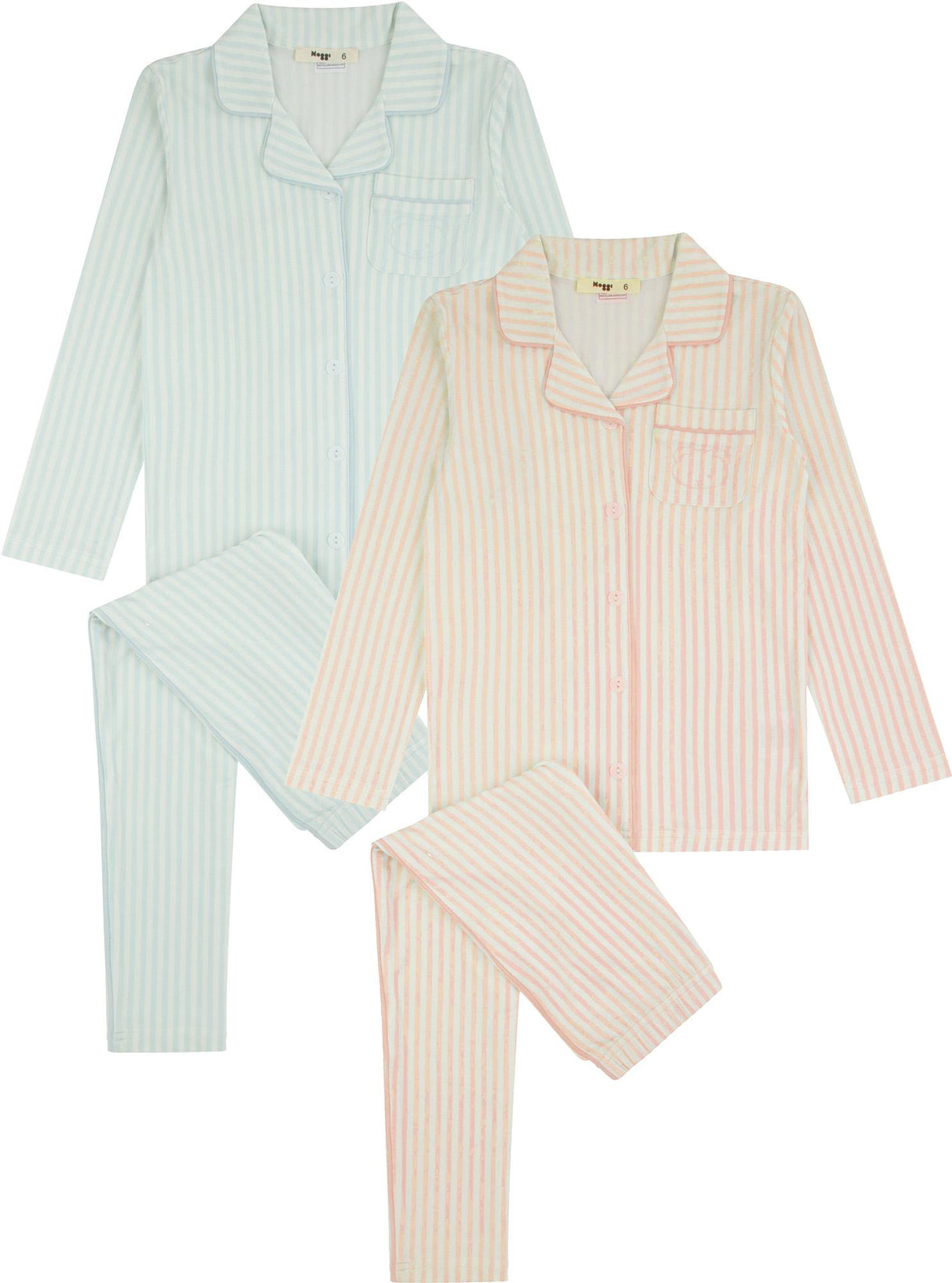 Noggi Boys Girls Bamboo Cotton Striped Grandpa Pajamas - 216018 Noggi Boys Girls Bamboo Cotton Striped Grandpa Pajamas - 216018