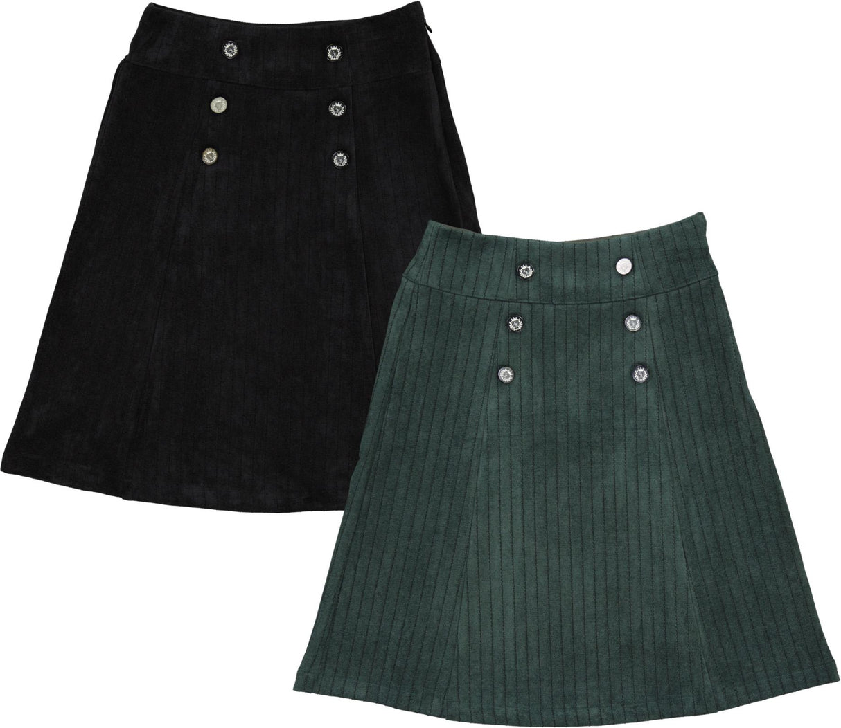 Charlotte & George Girls Velour Striped Emblem Skirt - WB4CP7060SK Charlotte & George Girls Velour Striped Emblem Skirt - WB4CP7060SK