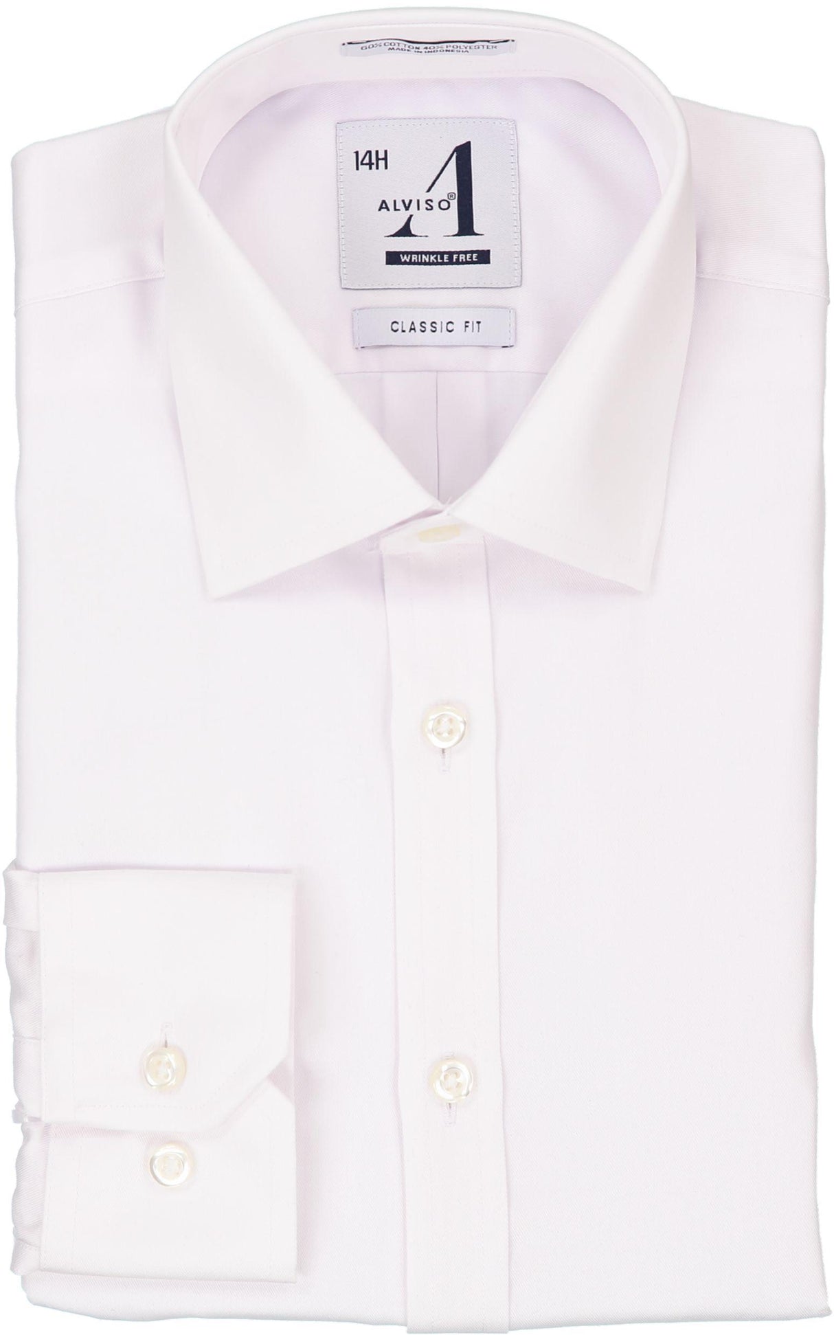 Alviso Boys White Long Sleeve Cotton/Poly Dress Shirt - T601 Alviso Boys White Long Sleeve Cotton/Poly Dress Shirt - T601