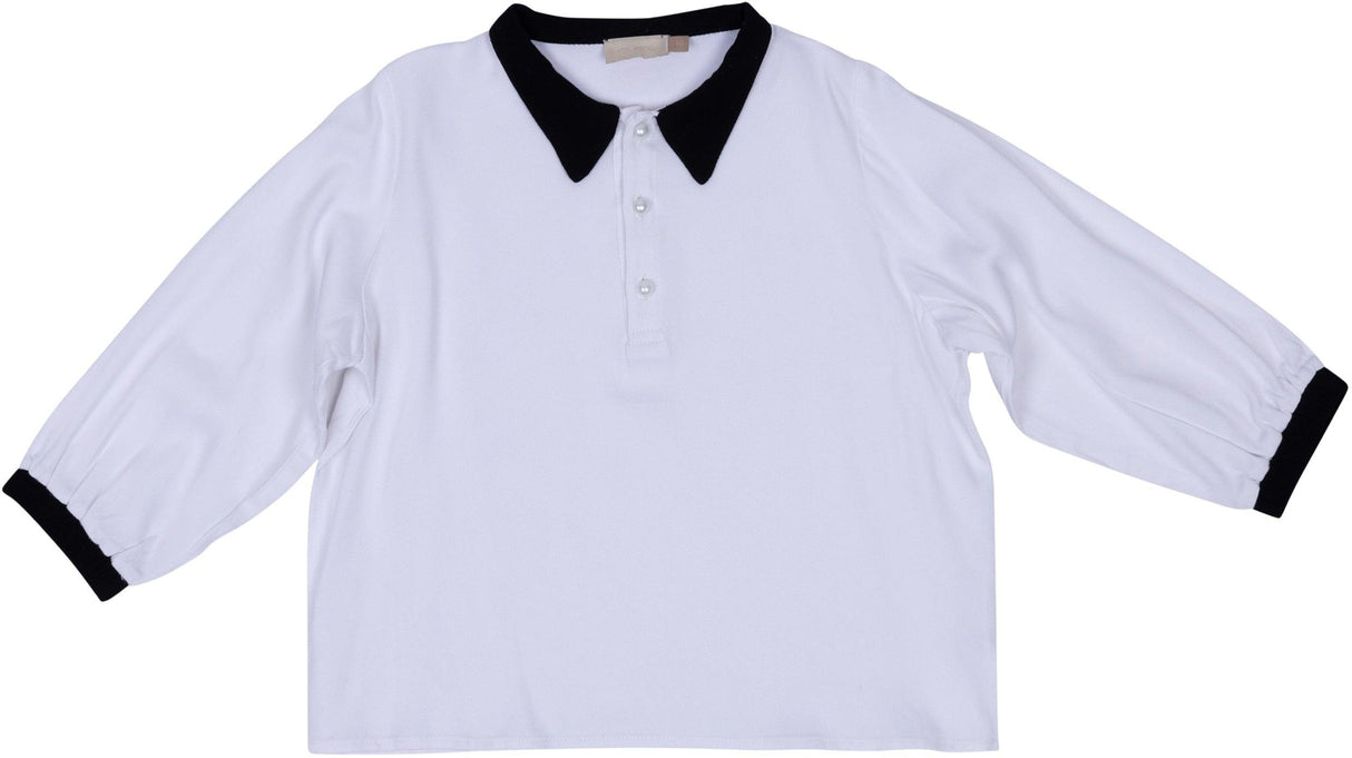 Numu Girls Teens Contrast Linen Blouse - N115-52 Numu Girls Teens Contrast Linen Blouse - N115-52