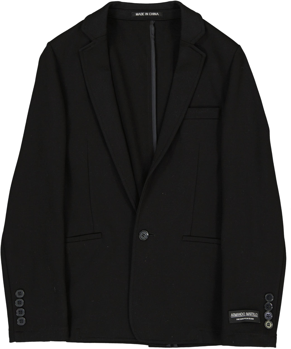 Armando Martillo Boys Black Stretch Knit Suit Separates - 613 Armando Martillo Boys Black Stretch Knit Suit Separates - 613