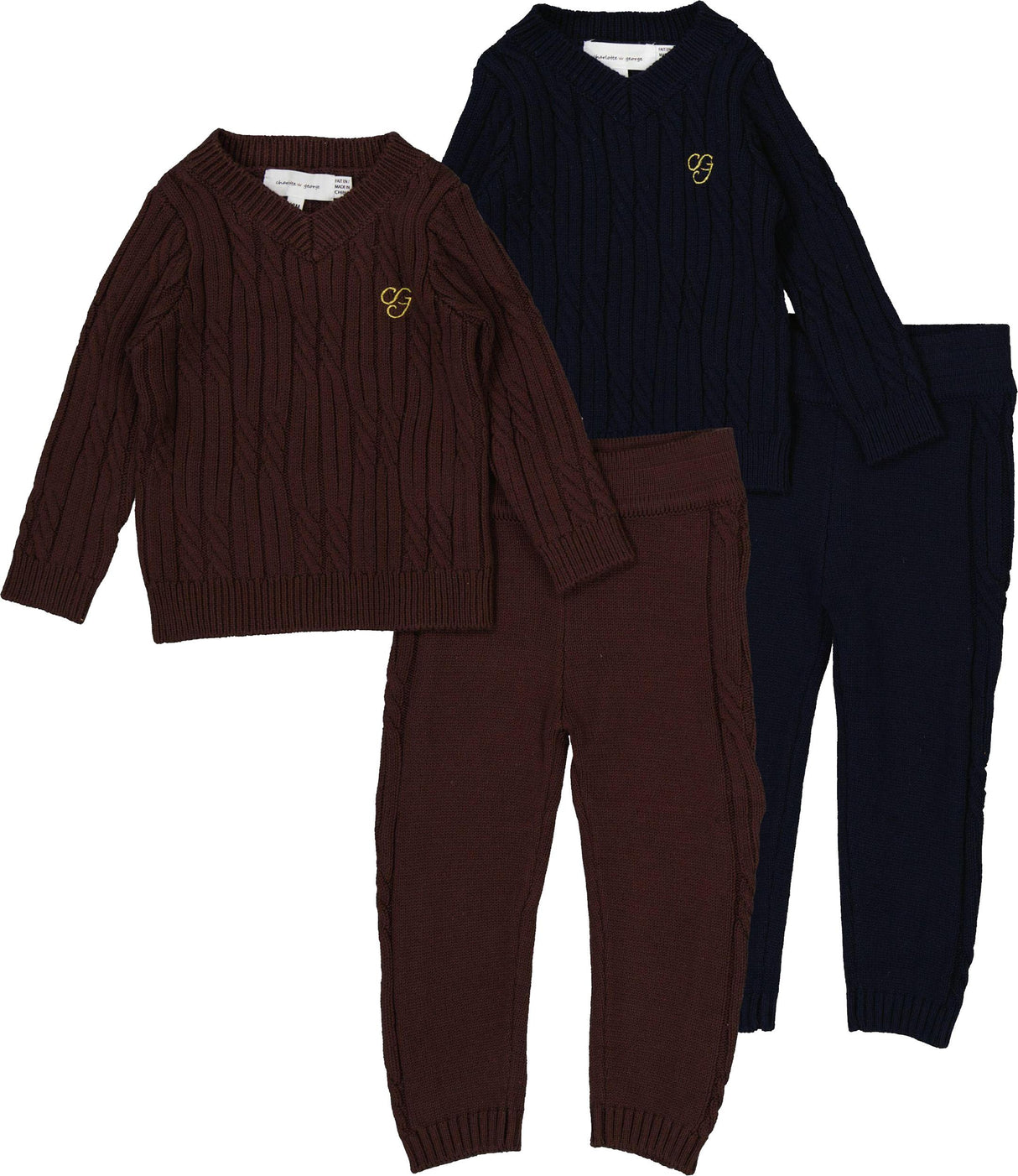 Charlotte & George Baby Boys Cable Knit Outfit - WB6CP7447E Charlotte & George Baby Boys Cable Knit Outfit - WB6CP7447E