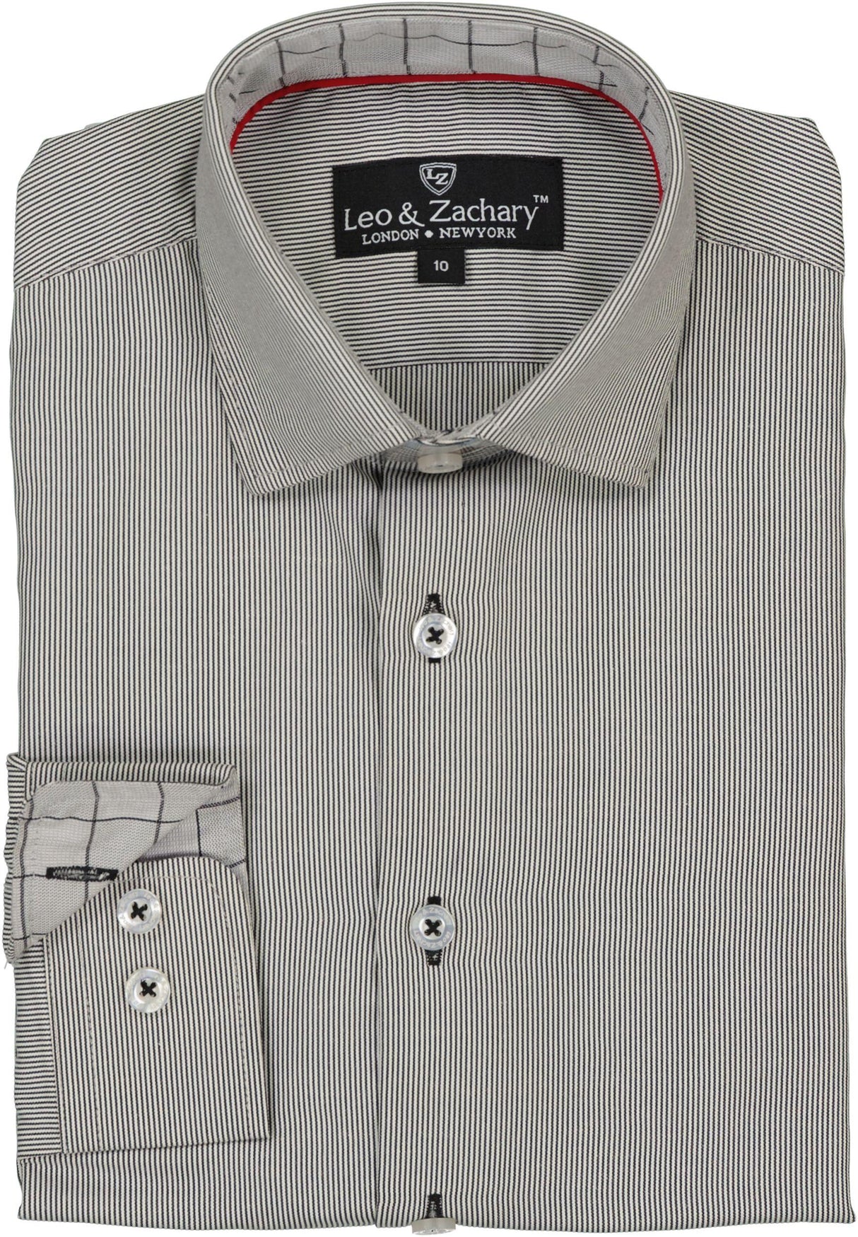 Leo & Zachary Boys Striped Long Sleeve Dress Shirt - 5947 Leo & Zachary Boys Striped Long Sleeve Dress Shirt - 5947