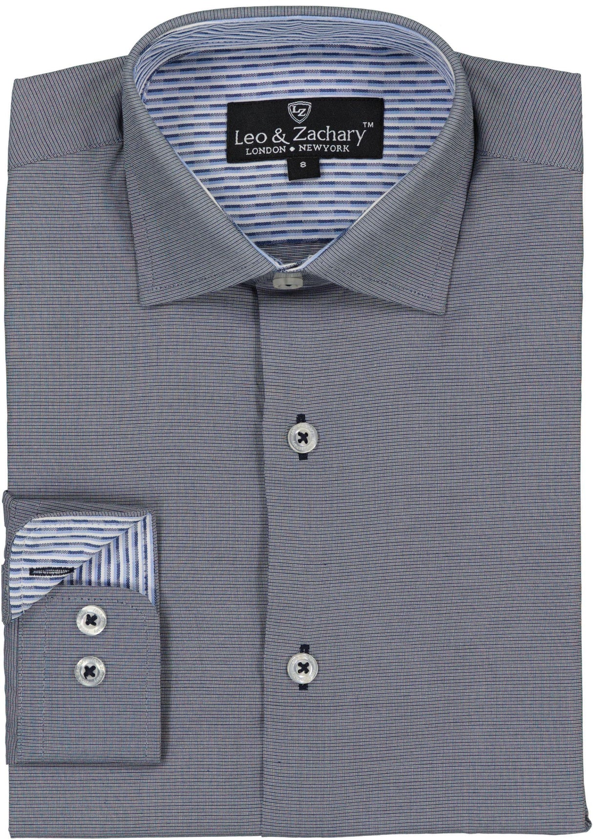 Leo & Zachary Boys Micro Stitch Long Sleeve Dress Shirt - 50012 Leo & Zachary Boys Micro Stitch Long Sleeve Dress Shirt - 50012