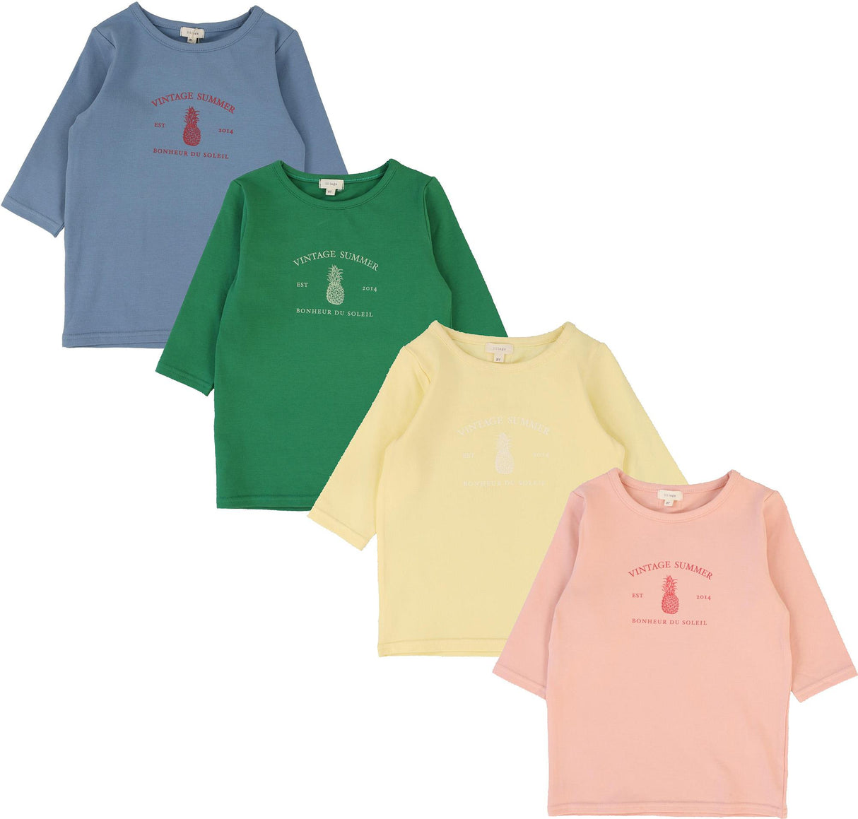 Lil Legs Contrast Collection Girls Print 3/4 Sleeve T-shirt Tee - CPTQ Lil Legs Contrast Collection Girls Print 3/4 Sleeve T-shirt Tee - CPTQ