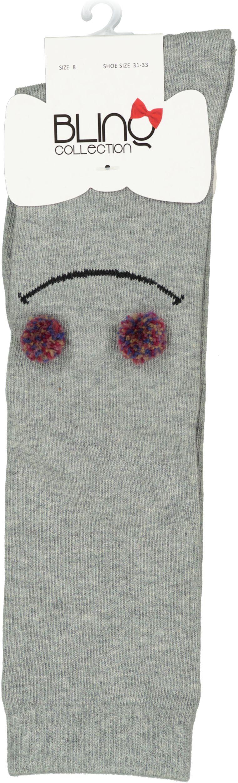 BlinQ Girls Pom Pom Smiley Face Knee Socks - 615 BlinQ Girls Pom Pom Smiley Face Knee Socks - 615