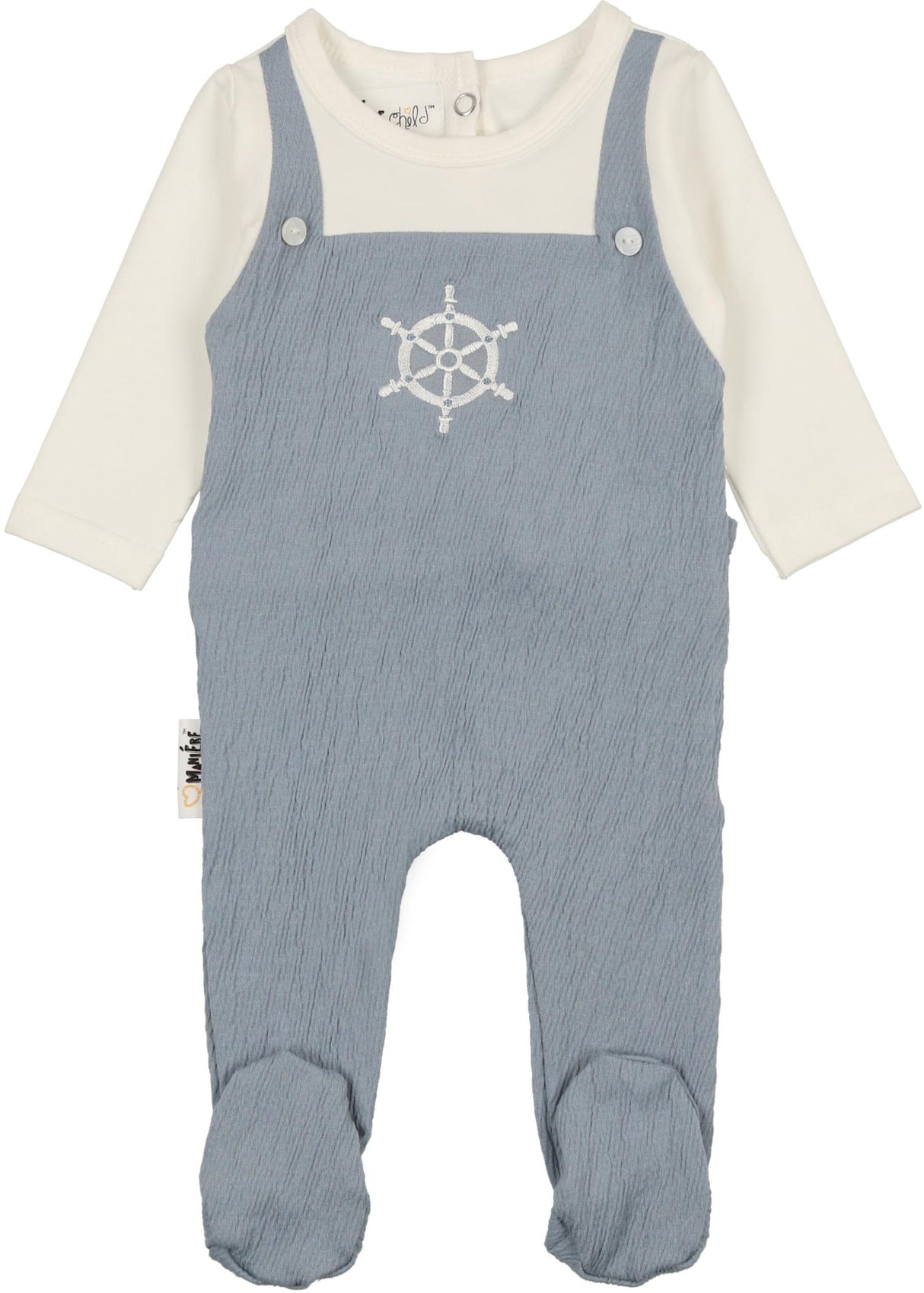 Maniere Baby Boys Sailor Overall Cotton Stretchie - SOFS24