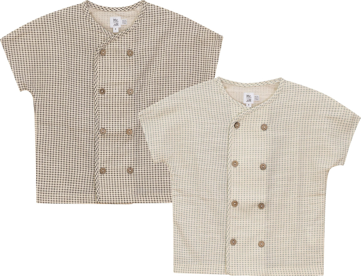 Mr. Mr. Boys Woven Checkered Double Button Short Sleeve Dress Shirt - SB5CY2554 Mr. Mr. Boys Woven Checkered Double Button Short Sleeve Dress Shirt - SB5CY2554