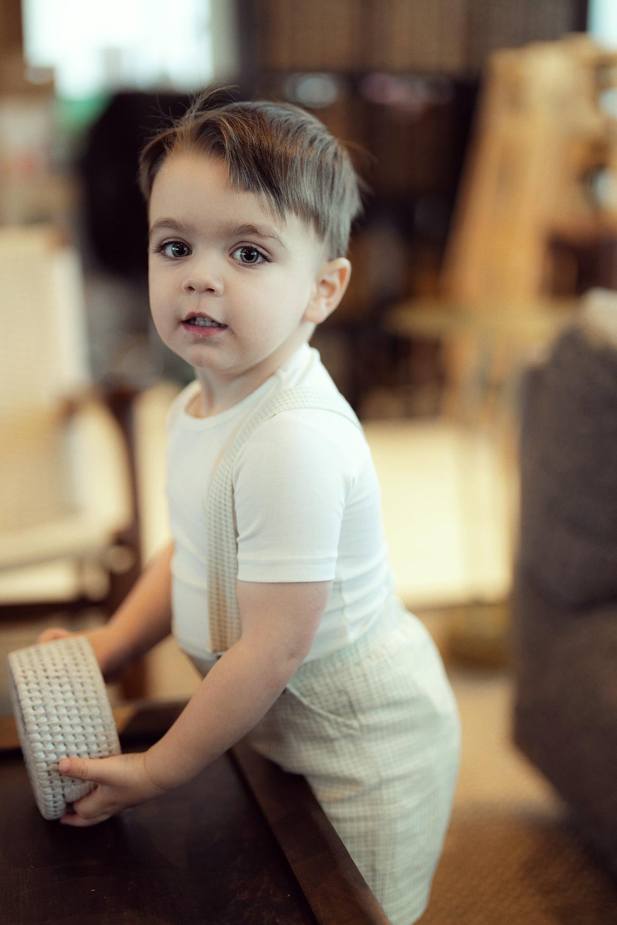 Mr. Mr. Boys Woven Checkered Overall - SB5CY2554O Mr. Mr. Boys Woven Checkered Overall - SB5CY2554O