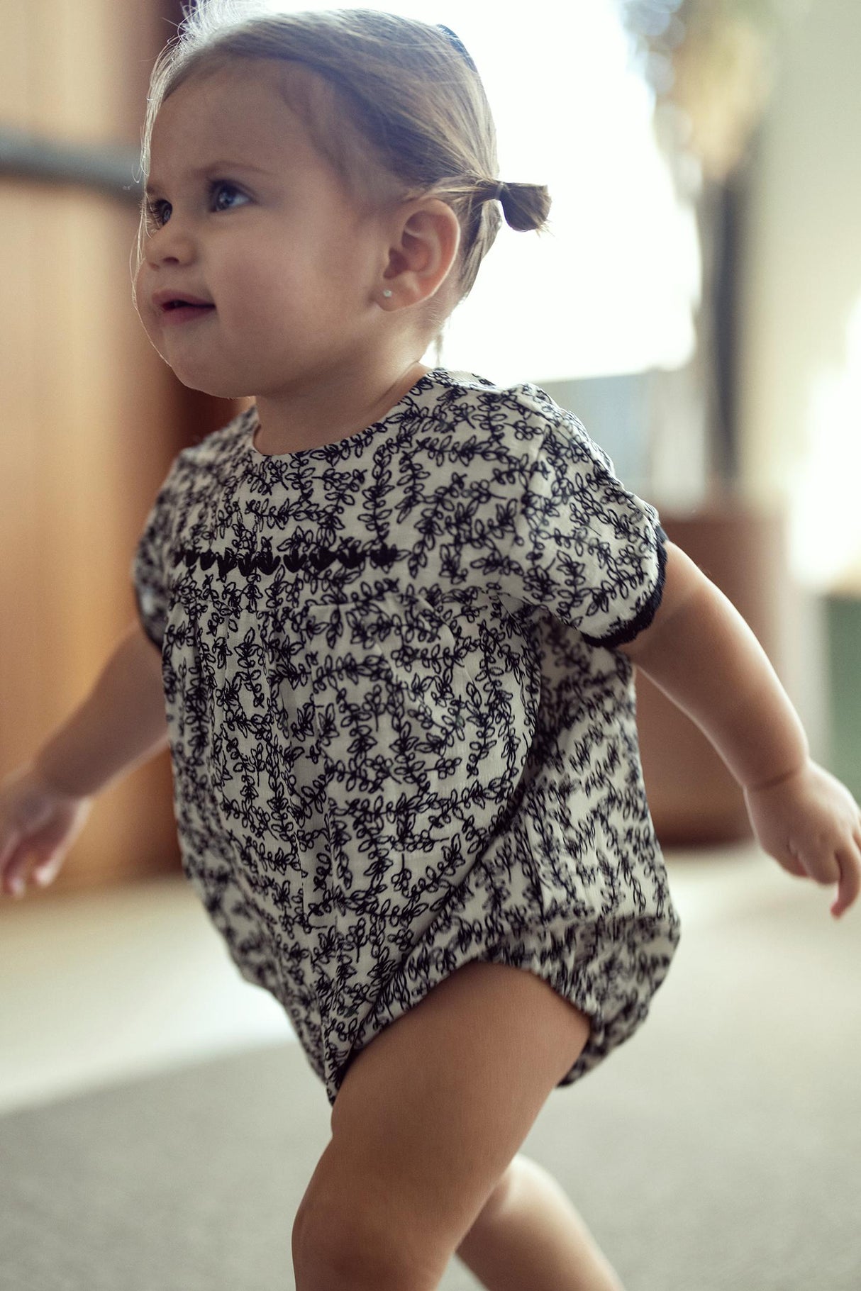 Posie & Pistachio Baby Girls Leaf Print Bubble Romper - SB5CY2565 Posie & Pistachio Baby Girls Leaf Print Bubble Romper - SB5CY2565