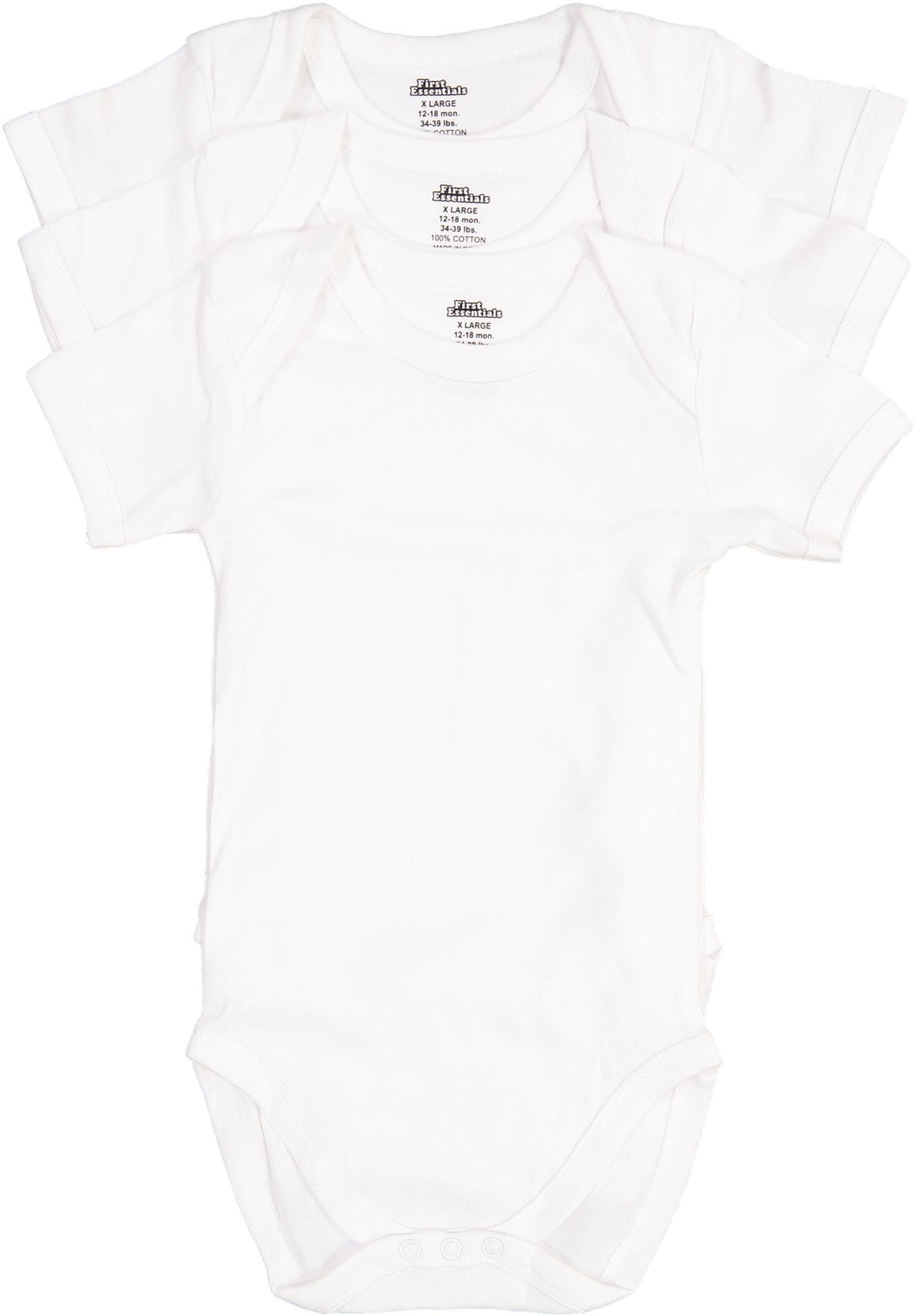 First Essentials Baby Boys Girls Unisex 3 Pack 100% Cotton Short Sleeve Bodysuit Onesie - FE-SS First Essentials Baby Boys Girls Unisex 3 Pack 100% Cotton Short Sleeve Bodysuit Onesie - FE-SS