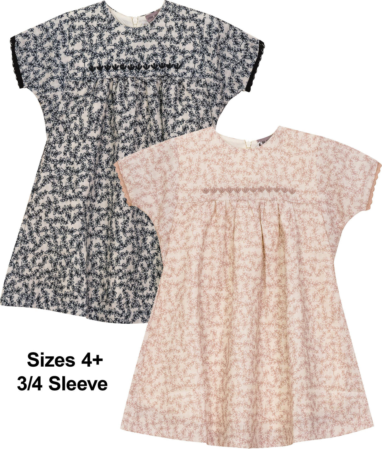 Posie & Pistachio Girls Leaf Print Dress - SB5CY2565D Posie & Pistachio Girls Leaf Print Dress - SB5CY2565D