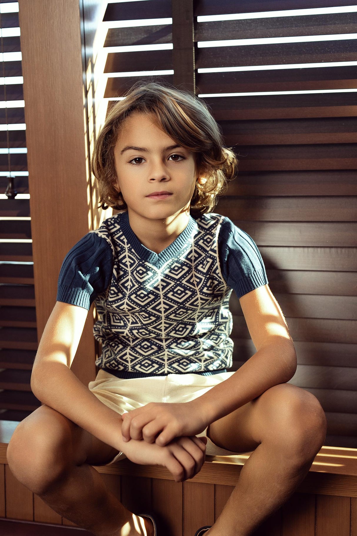 Mr. Mr. Boys Jacquard Knit Short Sleeve Sweater - SB5CY2578 Mr. Mr. Boys Jacquard Knit Short Sleeve Sweater - SB5CY2578