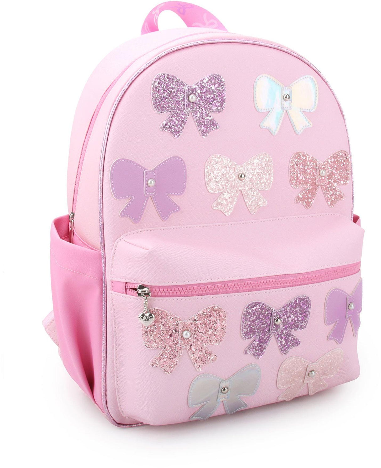 OMG Glitter Bow Patched Backpack - BOW-SB385 OMG Glitter Bow Patched Backpack - BOW-SB385