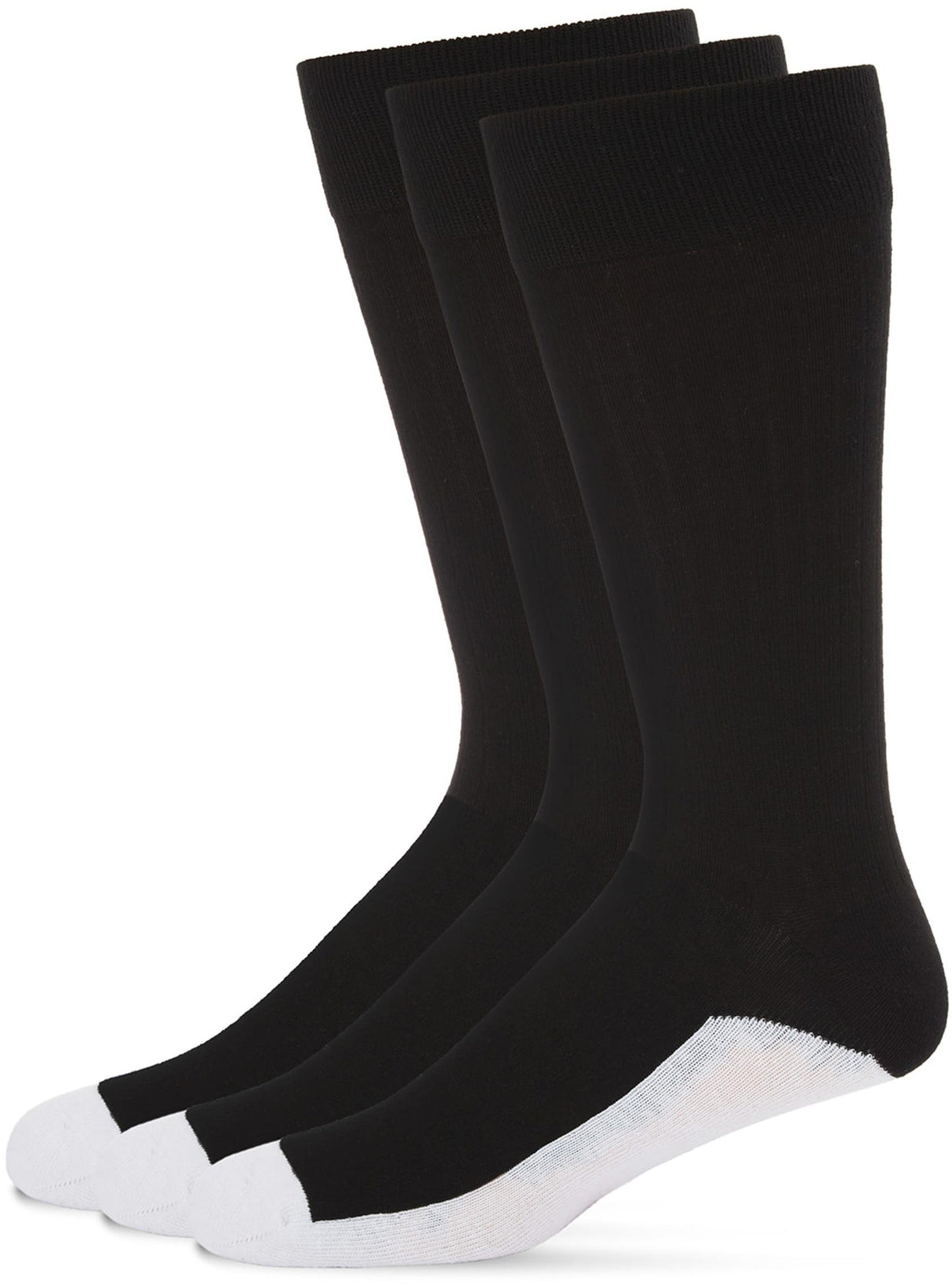 Memoi Mens Ribbed White Sole Socks 3 Pack - MM-452 Memoi Mens Ribbed White Sole Socks 3 Pack - MM-452