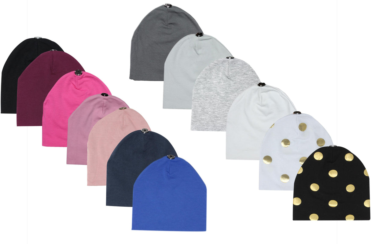 Maniere Unisex Baby Boy / Girl Cotton Beanie Hat with Snap for Pompom Maniere Unisex Baby Boy / Girl Cotton Beanie Hat with Snap for Pompom