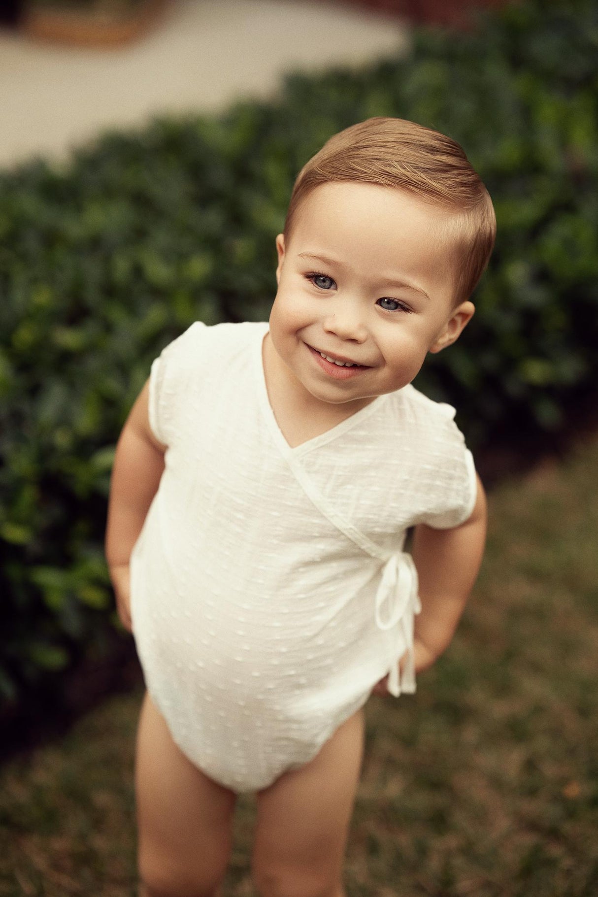 Hopscotch Baby Boys Girls Woven Wrap Romper - SB6CP7355O Hopscotch Baby Boys Girls Woven Wrap Romper - SB6CP7355O