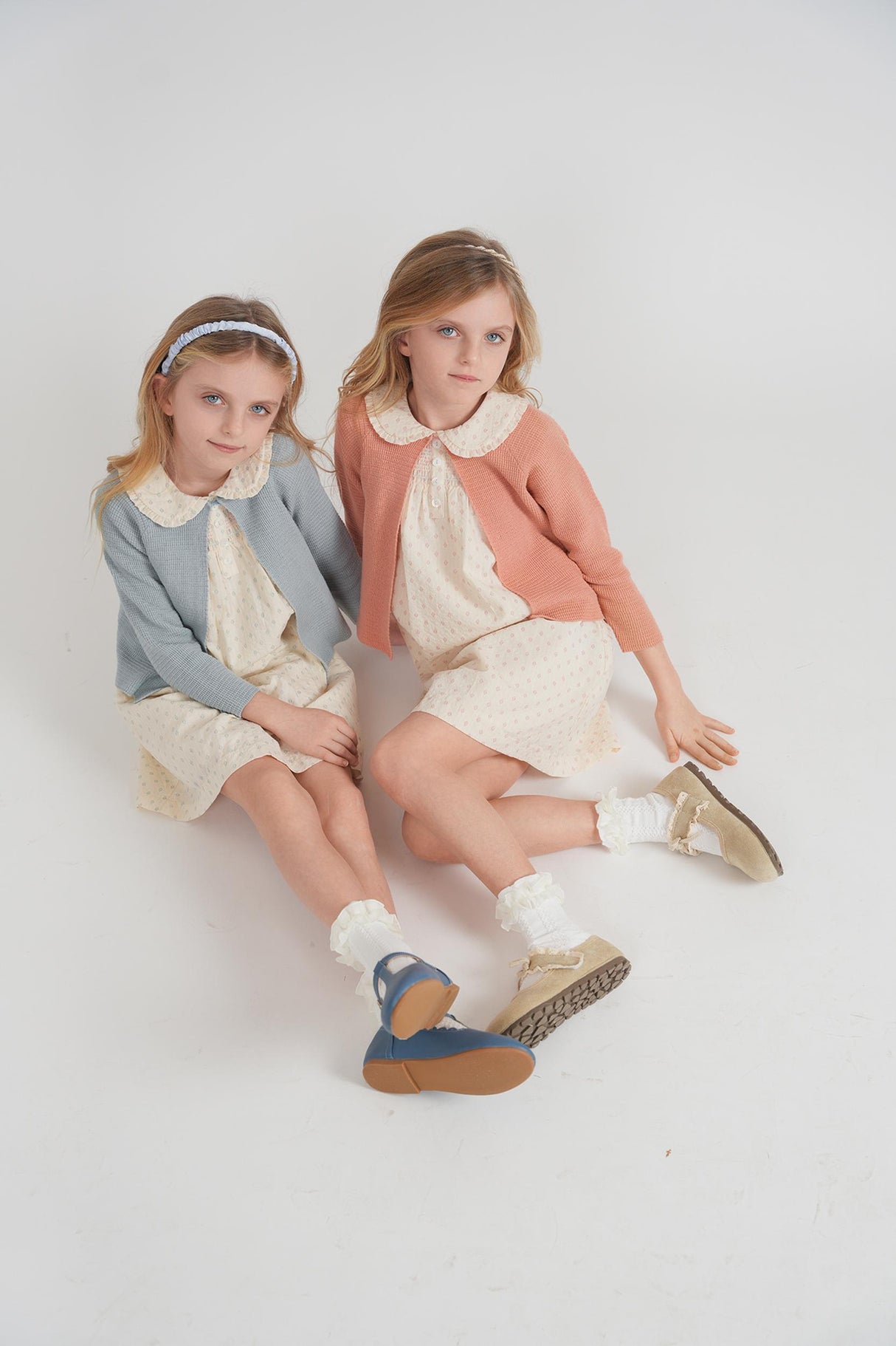 Space Gray Girls Dress & Cardigan Set - SB6CY2864D Space Gray Girls Dress & Cardigan Set - SB6CY2864D